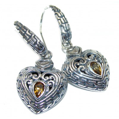 Luxury Authentic Citrine .925 Sterling Silver handmade earrings