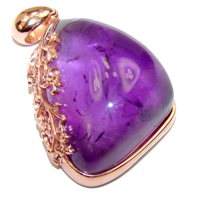 Lilac Dream spectacular 34carat Amethyst 18K Gold over .925 Sterling Silver handcrafted pendant