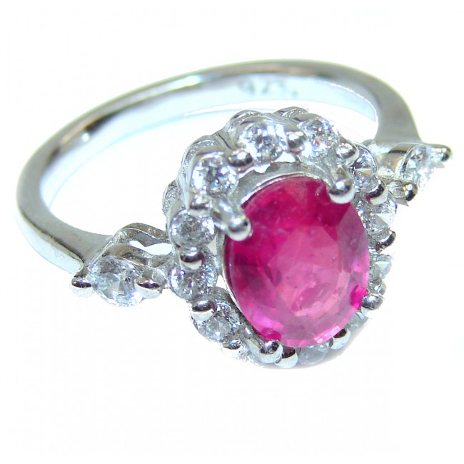 Genuine Ruby .925 Sterling Silver handcrafted Ring size 7