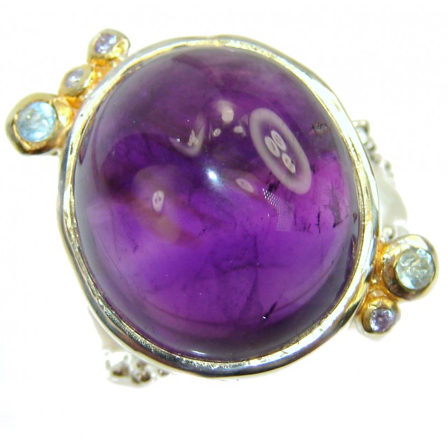 Purple Beauty authentic LARGE Amethyst .925 Sterling Silver Ring size 9