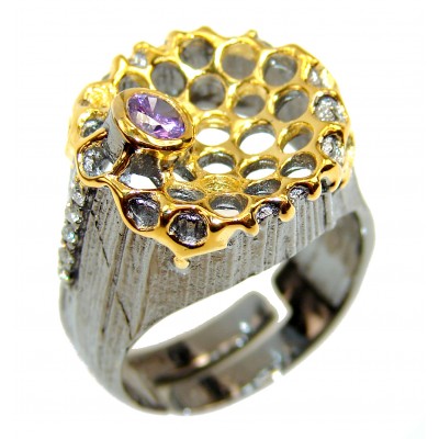 Purple Beauty 8.5 carat Amethyst .925 Sterling Silver Ring size 7 adjustable