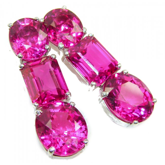 Princess Charm Pink Kunzite .925 Sterling Silver handcrafted earrings