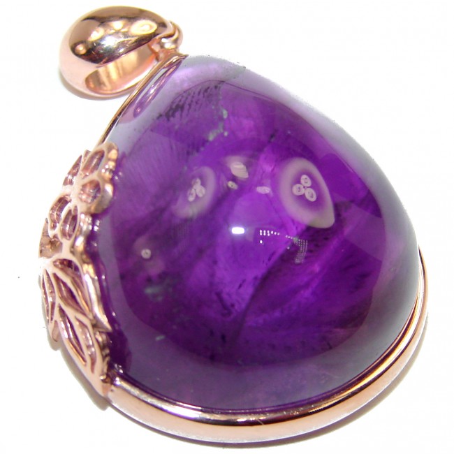 Lilac Blossom spectacular 37.5carat Amethyst 18K Gold over .925 Sterling Silver handcrafted pendant