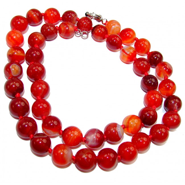 Rare Unusual Natural Carnelian Beads Necklace