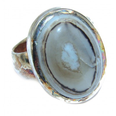 Great Crazy Lace Agate .925 handcrafted Sterling Silver Ring s. 6