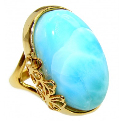 19.5 carat Larimar .925 Sterling Silver handcrafted Ring s. 7 1/4