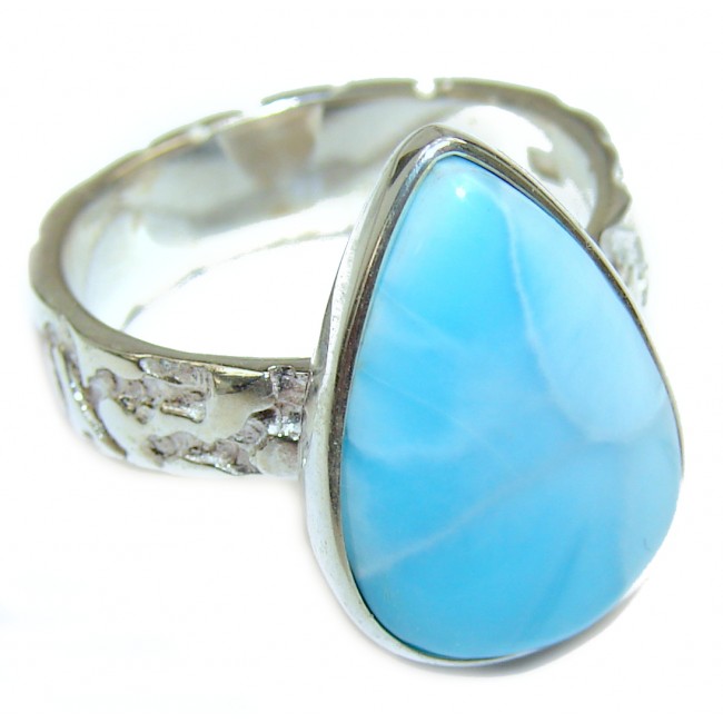 8.5 carat Larimar .925 Sterling Silver handcrafted Ring s. 8 1/2
