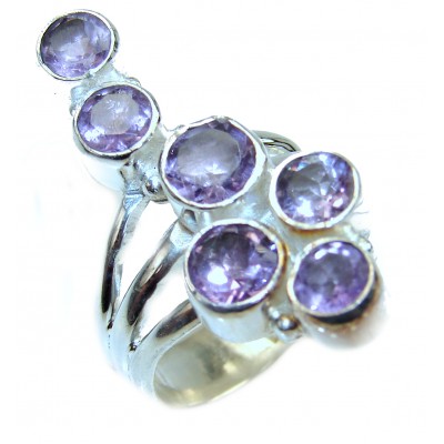 Purple Beauty 10.5 carat authentic Amethyst .925 Sterling Silver Ring size 8 3/4