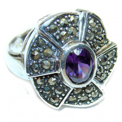 Purple Beauty 10.5 carat authentic Amethyst .925 Sterling Silver Ring size 7