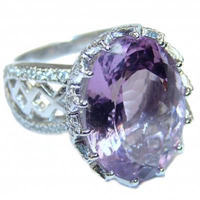 Purple Beauty 19.5 carat authentic Amethyst .925 Sterling Silver Ring size 6