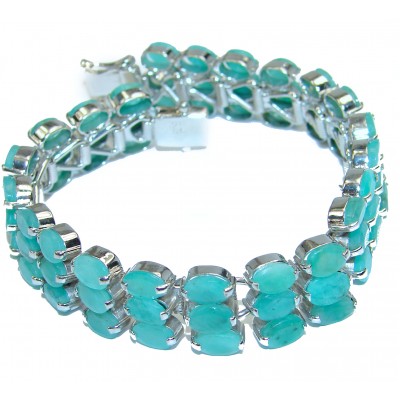 One of the kind authentic Emerald .925 Sterling Silver handmade Bracelet