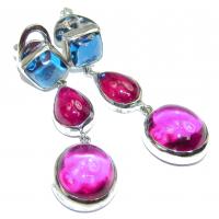 Luxurious Pink Topaz   .925 Sterling Silver handcrafted earrings