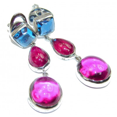 Luxurious Pink Topaz .925 Sterling Silver handcrafted earrings