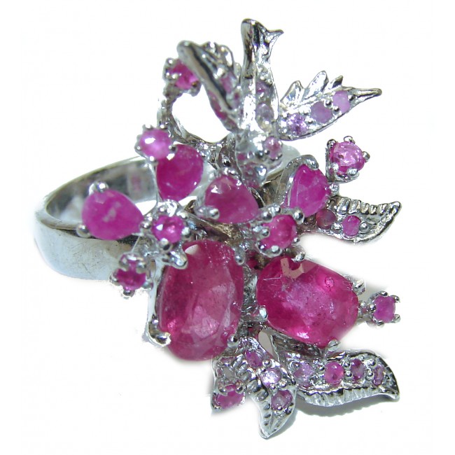 Sublime Beauty Authentic Ruby .925 Sterling Silver handcrafted ring; s. 7 3/4