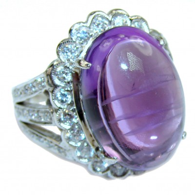 Purple Beauty 25.5 carat authentic HUGE Amethyst .925 Sterling Silver Ring size 13