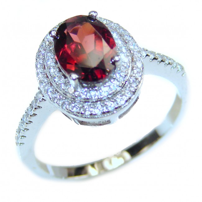Authentic Garnet .925 Sterling Silver Ring size 7