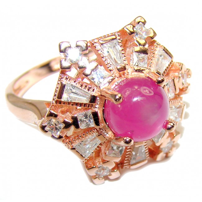 Summer Fiesta Authentic Star Ruby 14K Gold over .925 Sterling Silver Ring size 6
