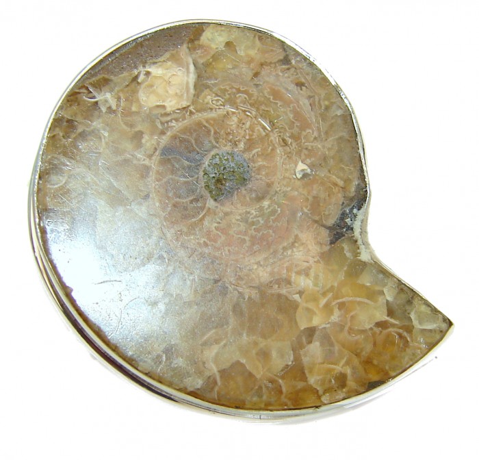 Ammonite .925 Sterling Silver handcrafted pendant