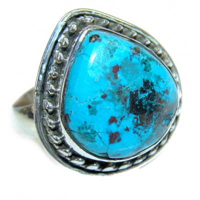 Authentic Turquoise .925 Sterling Silver ring; s. 8 1/2