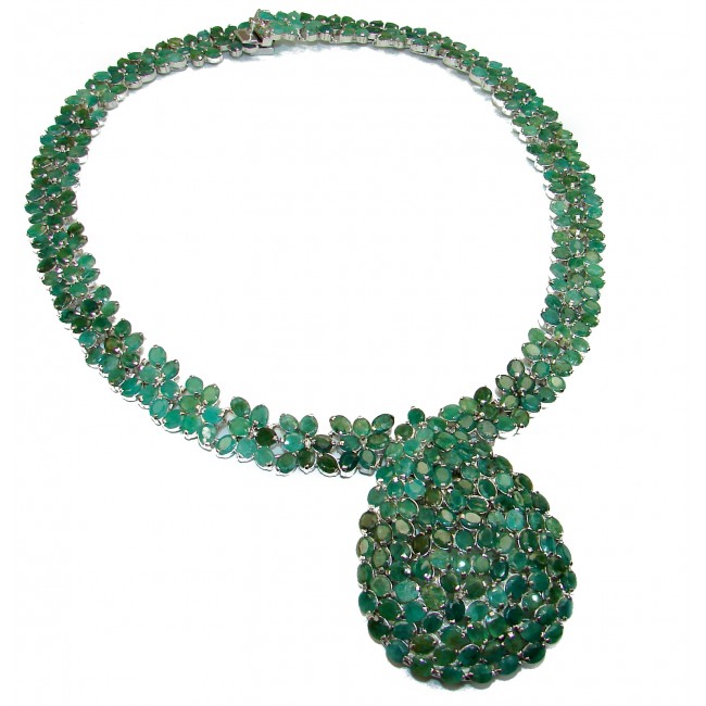 Dolce Vita HUGE authentic Emerald .925 Sterling Silver handcrafted necklace