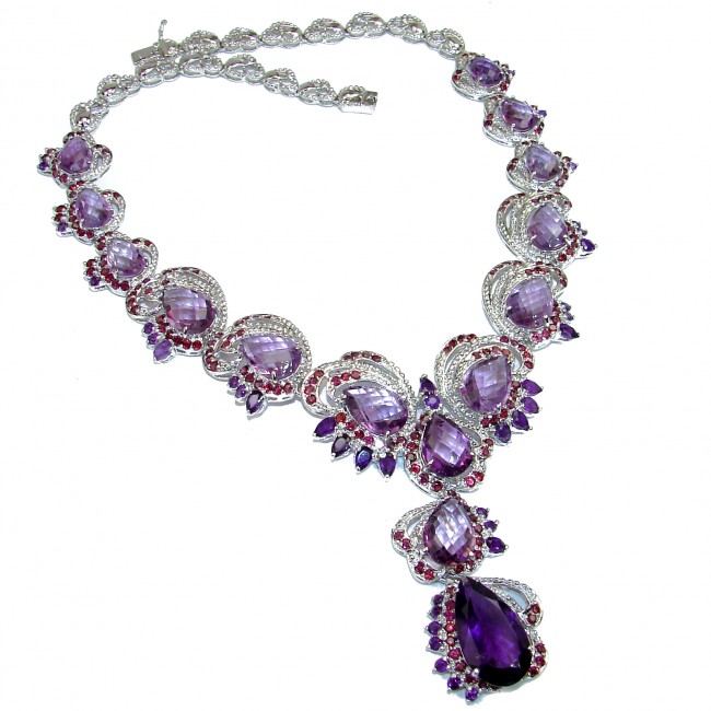 DIVINE Creation authentic Amethyst .925 Sterling Silver handcrafted necklace