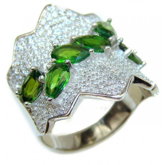 Special design Chrome Diopside .925 Sterling Silver handmade ring s. 7