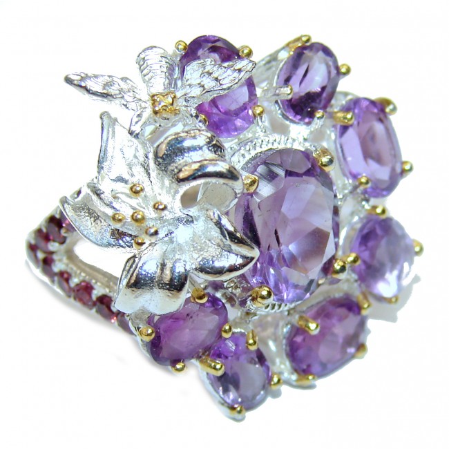 Purple Beauty Amethyst .925 Sterling Silver handcrafted ring size 7