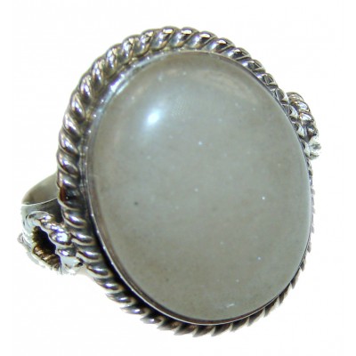 Blue Chalcedony Agate .925 Sterling Silver handcrafted Ring s. 7 1/2