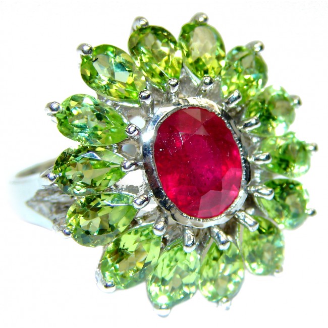 Stunning Beauty 8.5 carat authentic Ruby white 14K Gold over .925 Sterling Silver Ring size 8 3/4