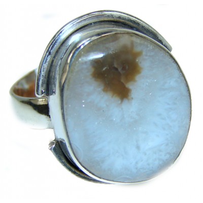 Beautiful Simplicity Scentic Montana Agate .925 Sterling Silver Ring s. 9