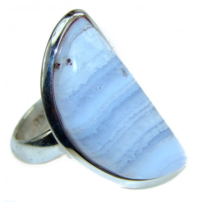 Great Crazy Lace Agate .925 handcrafted Sterling Silver Ring s. 8 1/2
