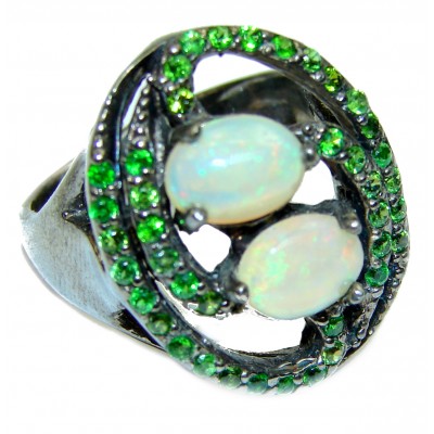 Pure Energy Genuine Ethiopian Opal .925 Sterling Silver handmade Ring size 8