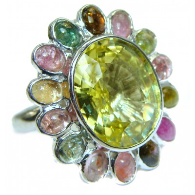 Vintage Style authentic Citrine .925 Sterling Silver handmade Ring s. 7 1/2