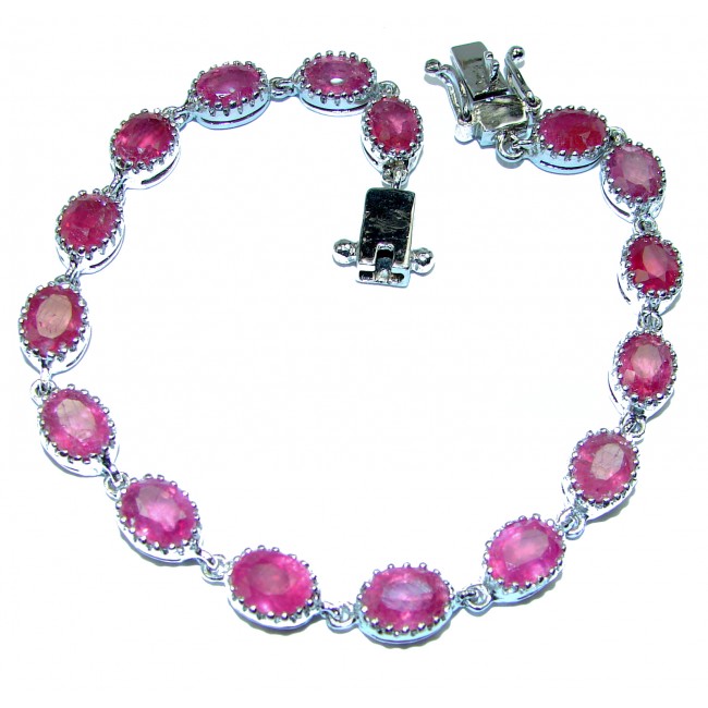 Spectacular authentic Ruby .925 Sterling Silver handmade Bracelet