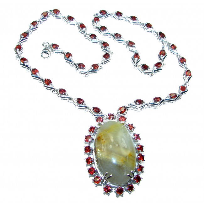 Himalayan Rutilated Quartz .925 Sterling Silver handcrafted Statement necklace