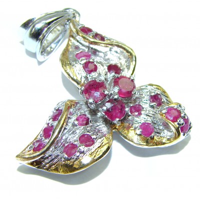 Victorian Style Kasmir Ruby .925 Sterling Silver handmade Pendant