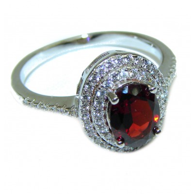 Authentic Garnet .925 Sterling Silver handmade Ring size 8