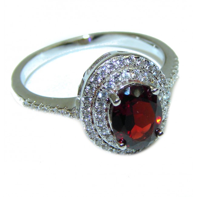 Authentic Garnet .925 Sterling Silver handmade Ring size 8