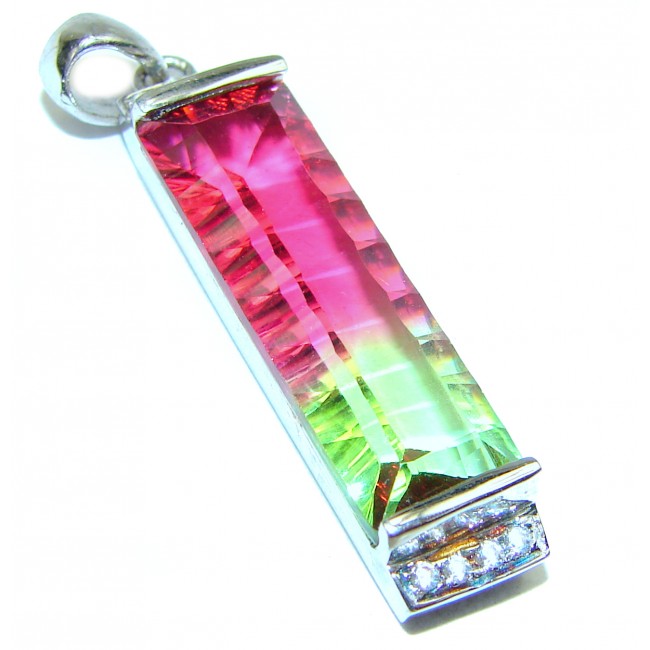 Deluxe 25ctw Tourmaline .925 Sterling Silver handmade Pendant