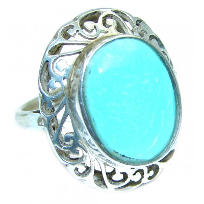 Authentic Sleeping Beauty Turquoise .925 Sterling Silver ring; s. 7