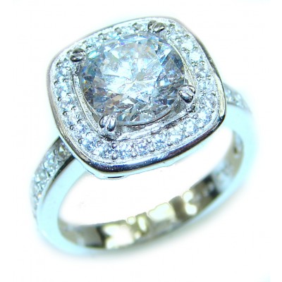 Spectacular White Topaz .925 Sterling Silver ring size 7
