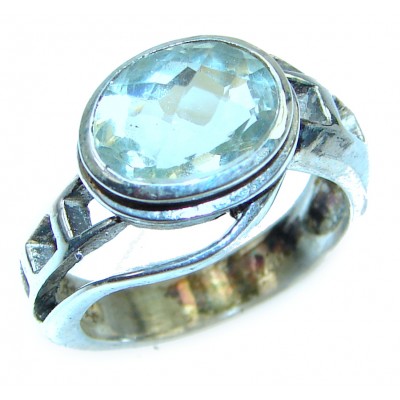 Spectacular Green Amethyst .925 Sterling Silver ring size 6