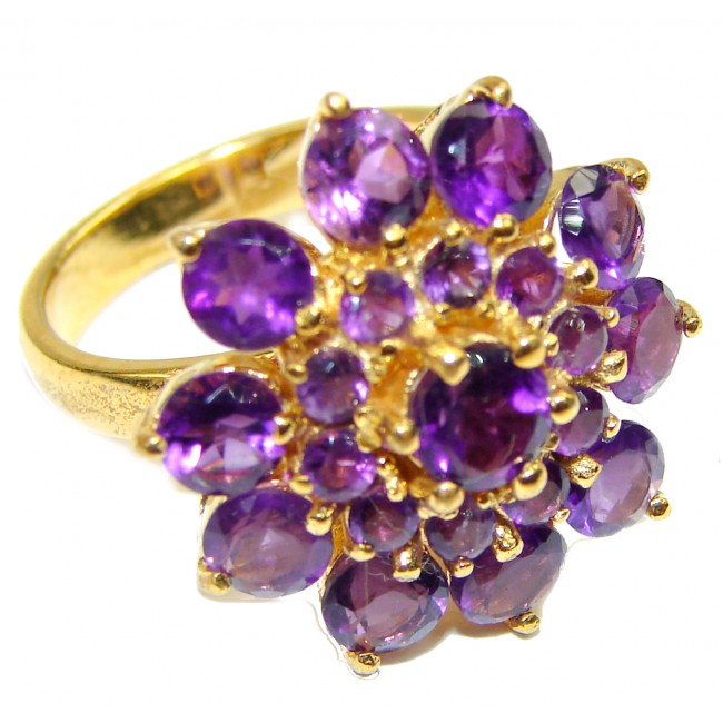 Vintage Beauty Amethyst 14K Gold over .925 Sterling Silver handcrafted ring size 8