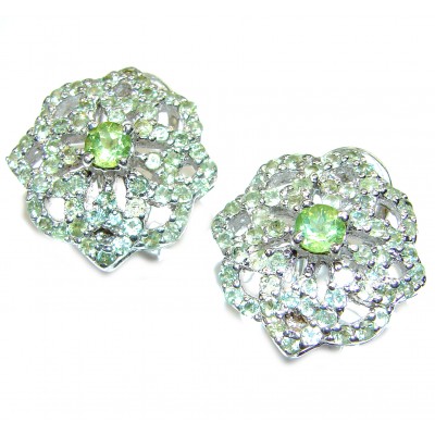 Spectacular Authentic Peridot .925 Sterling Silver handmade earrings