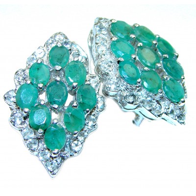Very Unique Green Emerald .925 Sterling Silver handcrafted earrings
