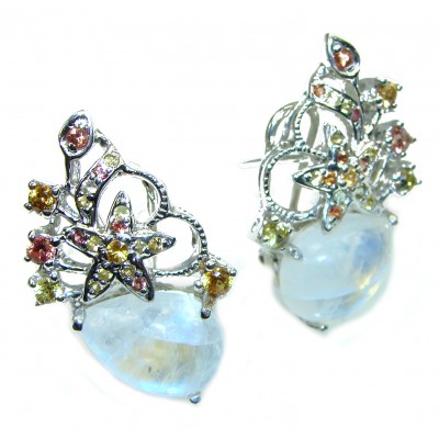 Real Beauty Spectacular quality Authentic Moonstone .925 Sterling Silver handmade earrings