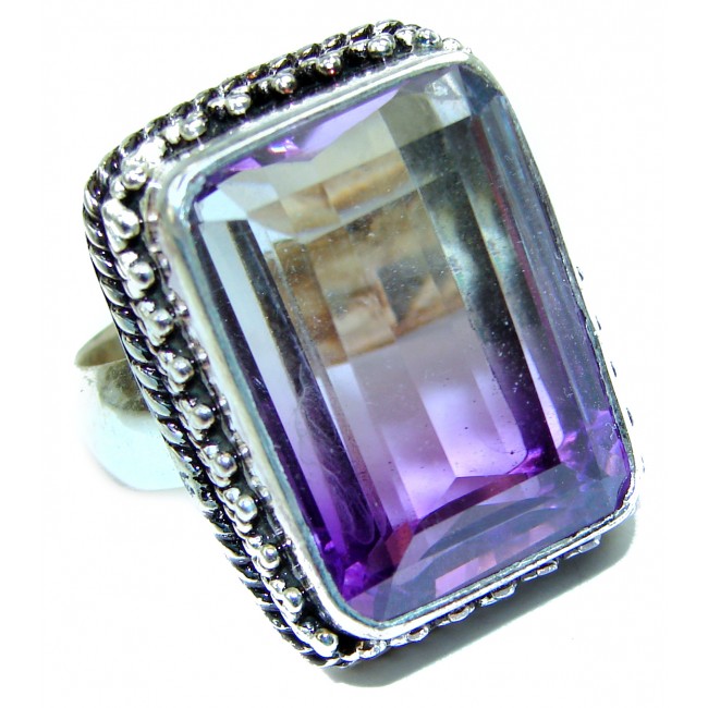 Incredible Ametrine .925 Sterling Silver handcrafted Ring s. 10