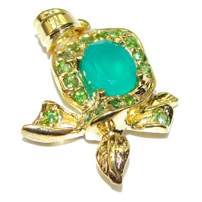 Vintage Style Emerald .925 Sterling Silver Pendant