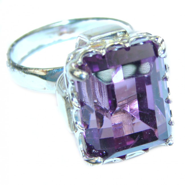 Vintage Beauty Amethyst .925 Sterling Silver handcrafted ring size 8