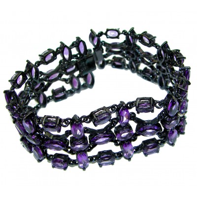 DIVINE PASSION authentic Amethyst black rhodium over .925 Sterling Silver handcrafted Bracelet